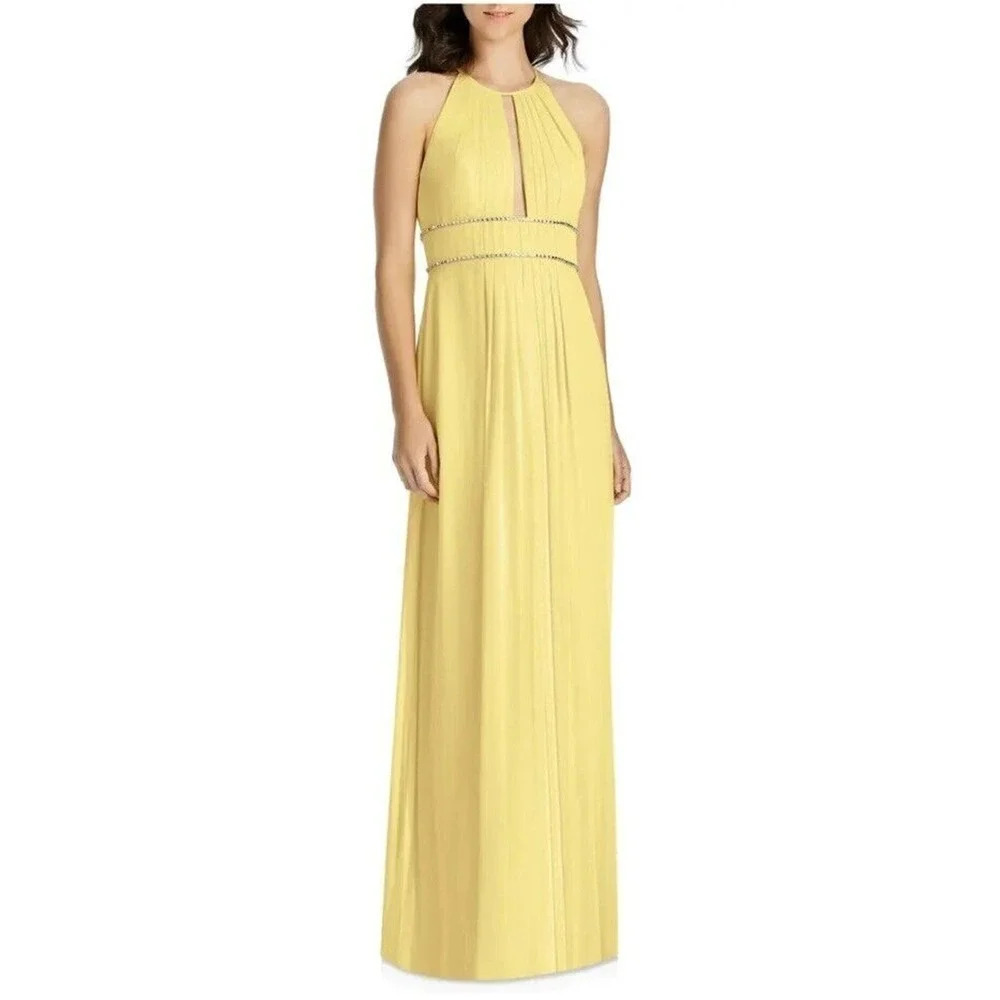 Jenny Packham Chiffon Halter Top Dress Women’s Size 12